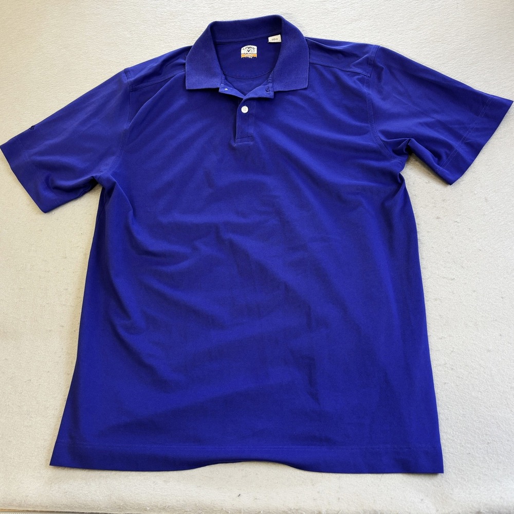 Callaway Polo Shirt Mens XL Purple Good C-Tech Moisture Wicking Stretch Golf